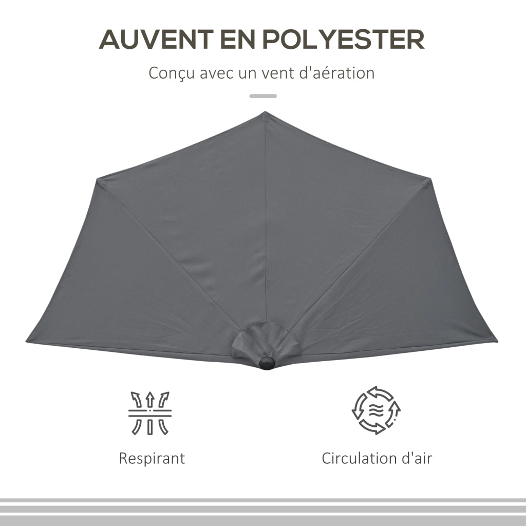 Ombrellone da balcone Demi ¨C zephmum ¨C grigio metallo 293x150x249 cm