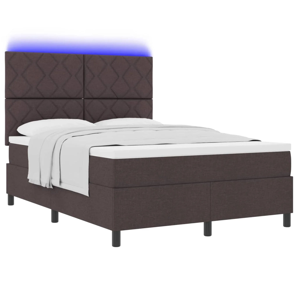 Letto a molle con materasso Marrone scuro 160 x 200 cm Tessuto 3342959