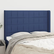 Testiera ad Orecchio-Testata con Orecchie Blu 147x16x118/128 cm in Tessuto 879073