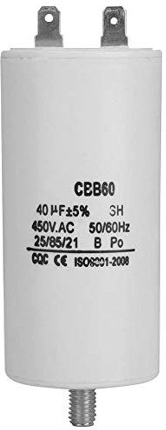 Condensatore 450V 40uF - Condensatore di Avvio - Condensatore per Motori - Frequenza 50/60Hz - Alto Resistenza Isolante - Adatto per Lavatrici/Pompe - Condensatore per Motori