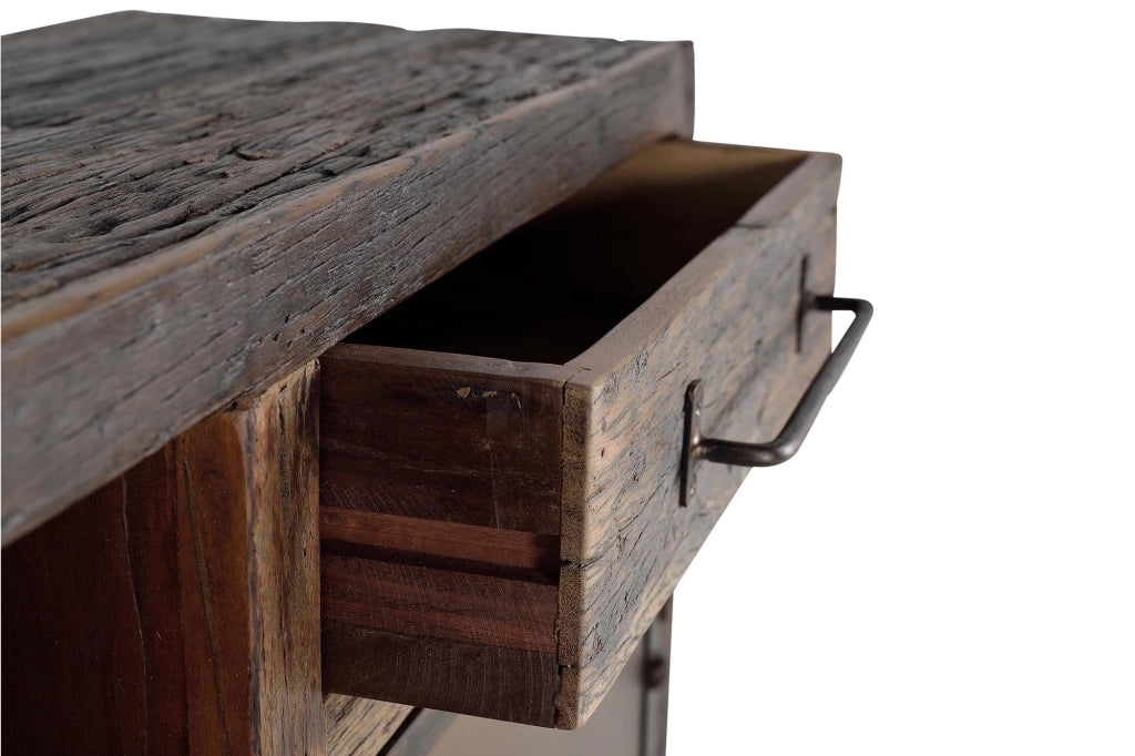 Credenza in legno di recupero e metallo