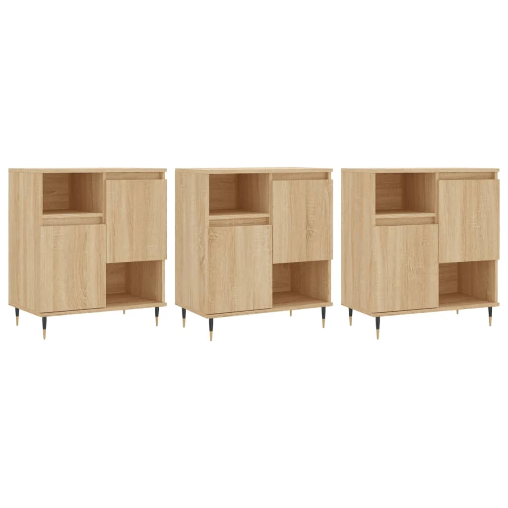 Buffet credenza cassettiera armadio mobile contenitore organizer per cucina soggiorno salotti 3 pezzi legno ingegnerizzato Sonoma marrone 02_0037111