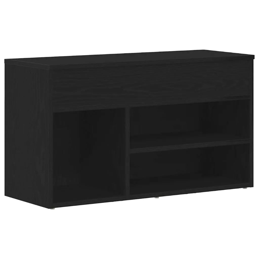 Panca per scarpe Rovere Nero 80 x 30 x 45 cm Legno multistrato 862703