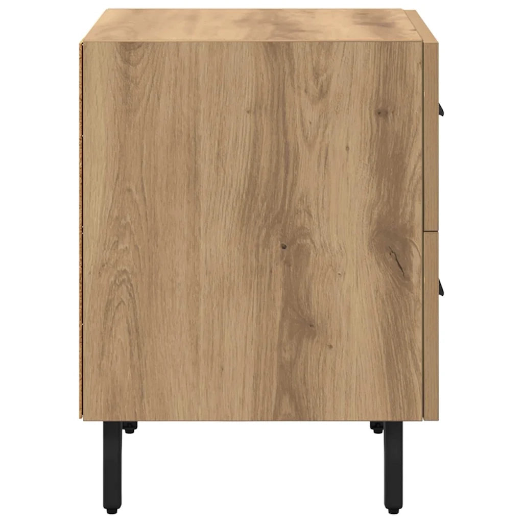 Set di 2 Comodini | Armadio da Notte | Mobiletto da notte Rovere artigianale 40 x 35 x 47,5 cm