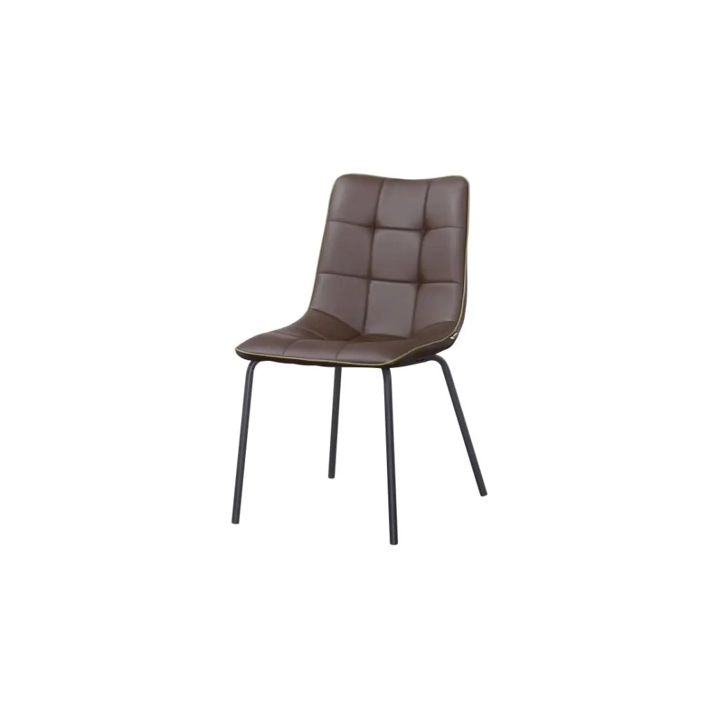 Sedie PAOLO design in acciaio e similpelle colore marrone (set di 4)