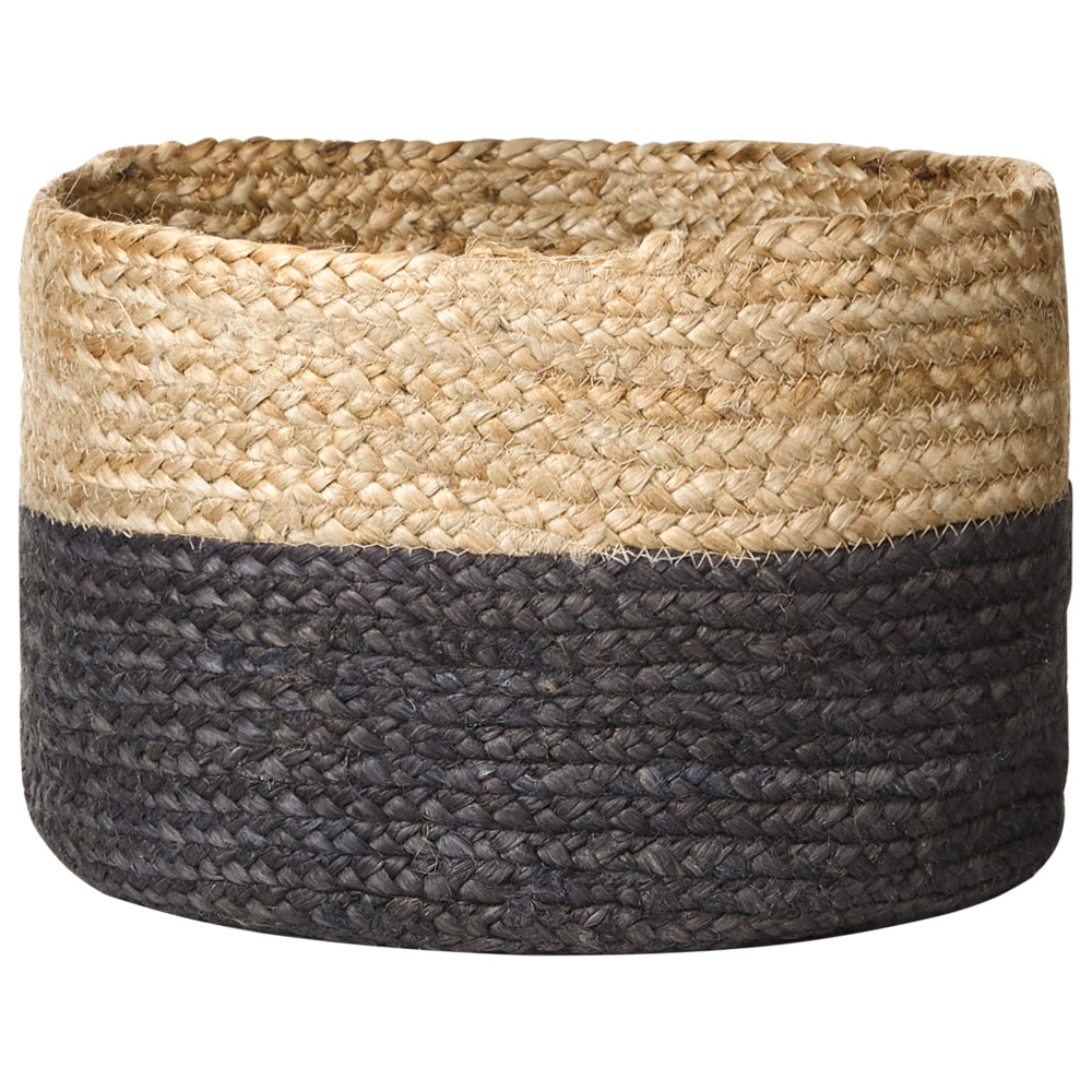 Set di 3 cestini in tessuto di iuta naturale altezza 13/15/25 cm per riporre oggetti in stile rustico Boho