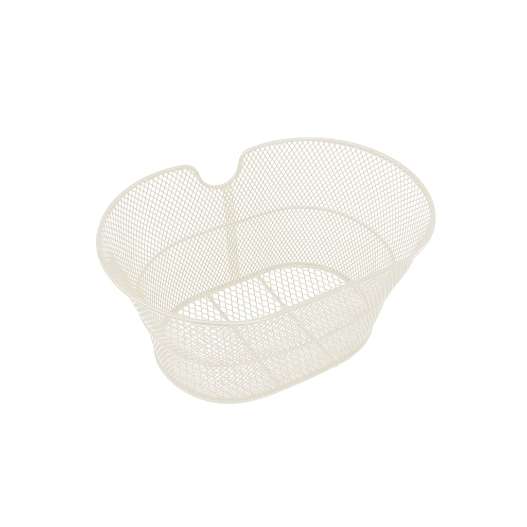 Cestino Bici Anteriore in Metallo Antiruggine 38x30x18 cm per City Bike Panna