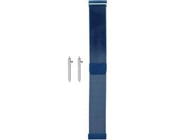 Cinturino orologio a maglia 22 mm, acciaio inossidabile, veloce cambio, chiusura magnetica, blu - Unisex, uomini e donne
