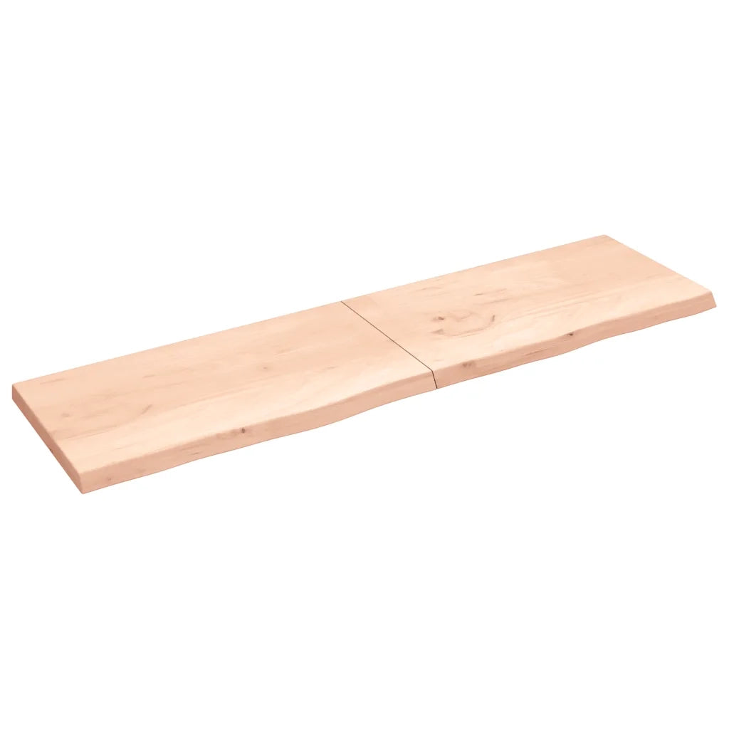 Ripiano a Parete 220x60x(2-6) cm Massello Rovere Non Trattatocod mxl 119625