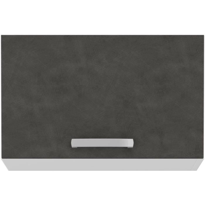 Mobile cappa con anta basculante - Grigio opaco - L 60 x 31,6 x H 36 cm - LASSEN