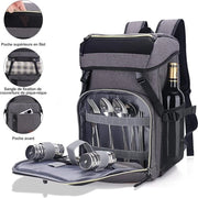 Borsa da Campeggio Isolata Impermeabile per Vino e Birra, Grande Borsa da Pic-Nic per Viaggiare, Escursioni, Campeggio e Pranzo 30L YG035 Grigio Scuro
