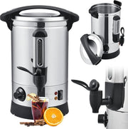 Glühweinkoker elettrico con rubinetto e termostato - 7 Litri, 1500 W, Acciaio Inossidabile