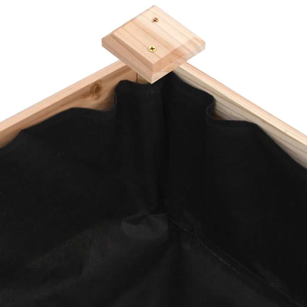 Fioriera rialzata per piante fiori patio giardino rivestimento 240 x 120 x 25 cm legno massello di abete marrone 02_0039839