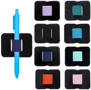 Penholder per 8 pezzi, penholder in pelle con adesivo e anello elastico per tablet, agenda, calendario, libretto di appunti