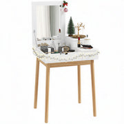 Mobile Toeletta con Specchio a Ribalta e 2 Cassetti Bianco per Camera da Letto e Salotto 60 x 50 x 85,5 cm