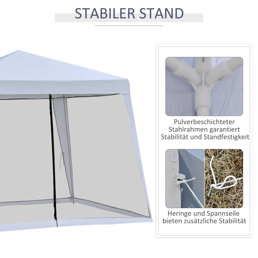 Gazebo da giardino ¨C zephmum ¨C grigio metallo + poliestere 3x3 m