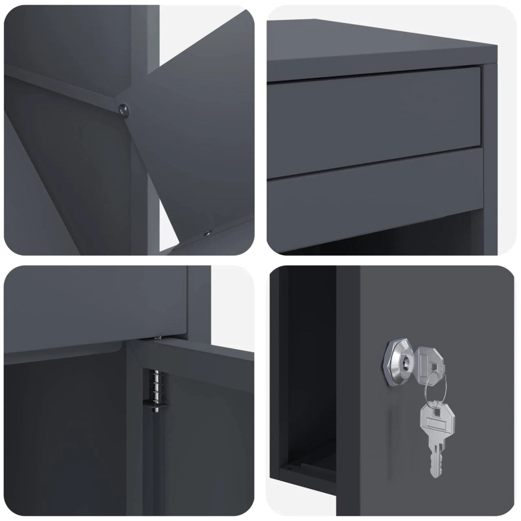Cassetta per pacchi Antracite 41 x 38 x 103 cm Acciaio 874935