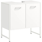 Mobile Sottolavabo Bagno con 2 Ante e Ripiano Regolabile ¨C zephmum ¨C Bianco