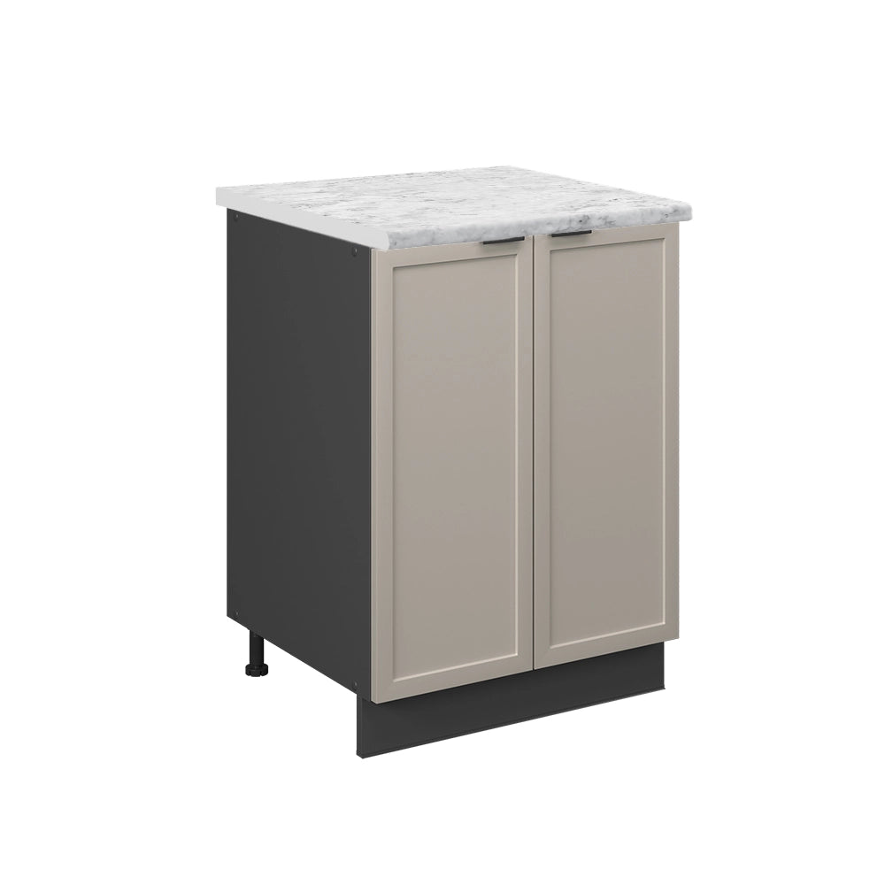 Mobiletto base cucina Fame-Line GrigioBeige/Antracite 60 cm, PL Marmo Vicco
