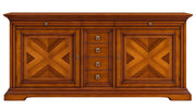 Madia credenza 2 ante 6 cassetti noce bassano l.210 p.53 h. 115 - Mobili 2G