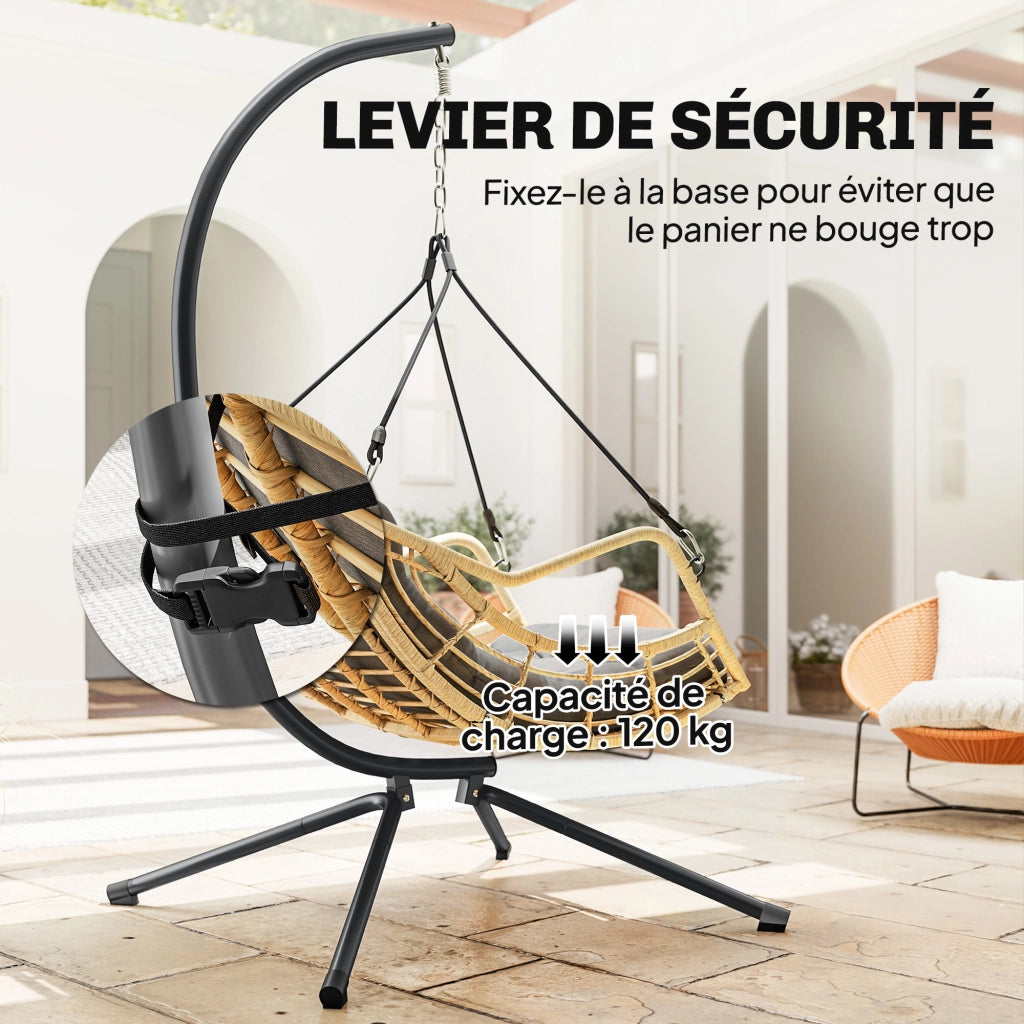 Sedia sospesa in resina intrecciata ¨C zephmum ¨C Grigio