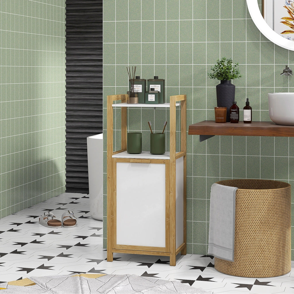 Mobiletto per bagno con cestello in bamb¨´ ¨C zephmum ¨C 40x30x86,5 cm