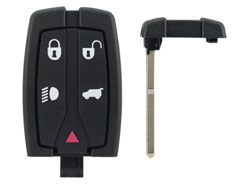Guscio Telecomando Compatibile con Land Rover Freelander 2 - Chiave di Ricambio Smart Fob a 5 Pulsanti con Lama Vergine Non Tagliata