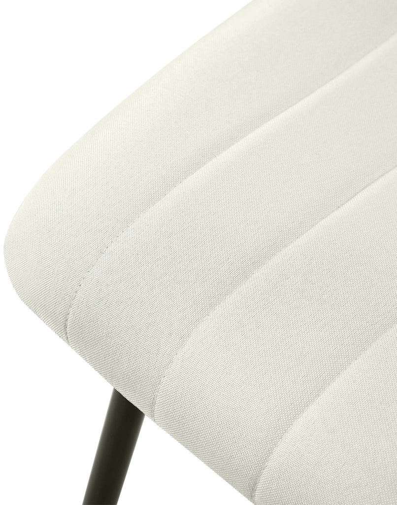 Sedia Dijon in velluto o tessuto Tessuto,crema