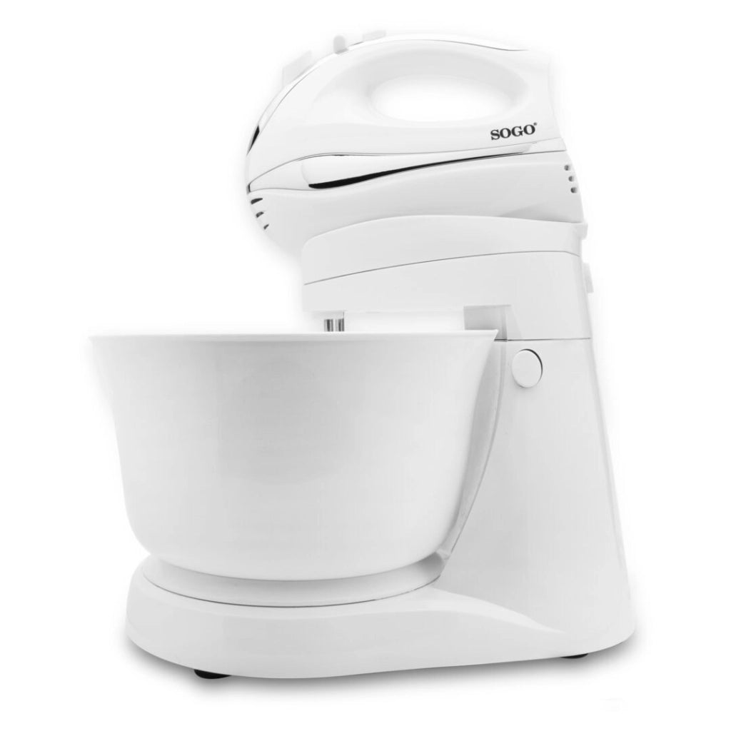 Sbattitore elettrico con ciotola girevole, 5 velocità funzione turbo, 2 fruste acciaio inox montauova 300W - SOGO