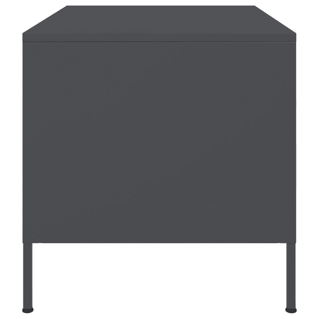 Tavolino da Salotto Antracite 68x50x50,5 cm in Acciaio