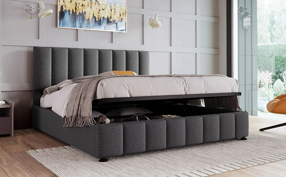Letto imbottito idraulico - Xylo - 140x200 - Grigio