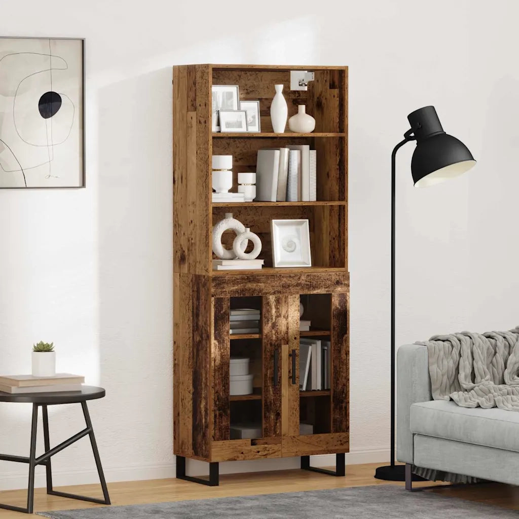 Credenza-Buffet-Armadio da cucina Legno vecchio 69,5 x 34 x 180 cm Legno multistrato 642153