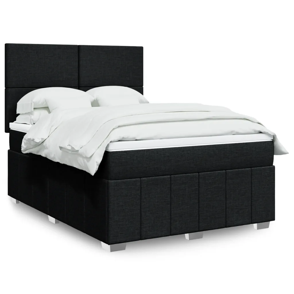 Giroletto a Molle con Materasso Nero 140x190 cm in Tessuto 3291658