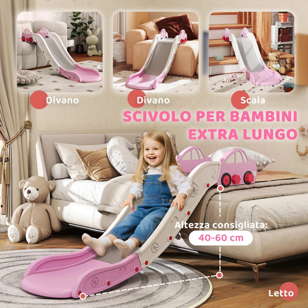 Scivolo per Bambini Età 18-48 Mesi per Divani o Letti in HDPE Rosa