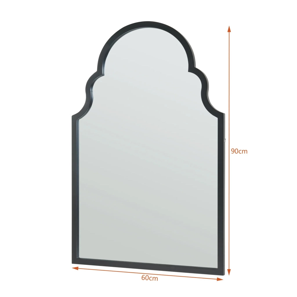 Specchio decorativo moderno da parete MDF 90 x 60 cm nero 03_0010177