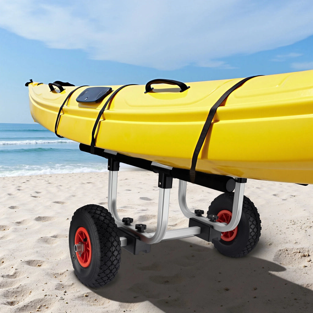 Carrello da trasporto per kayak In alluminio con pneumatici Ø 26 cm Larghezza regolabile Max 90 kg