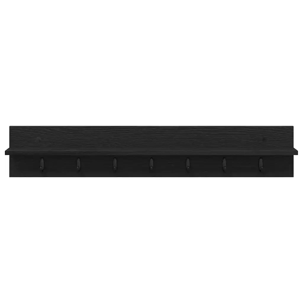 vidaXL Appendiabiti a muro Rovere nero 100 x 10.5 x 18 cm