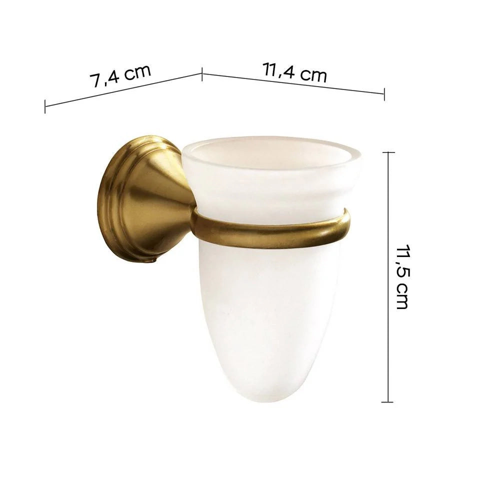 Set portaspazzolini e dosasapone da muro Gedy linea Romance bronzo