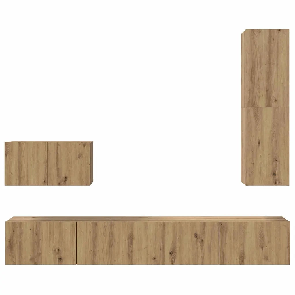 vidaXL Set di mobili TV 4 pcs rovere artigianale 200 x 30 x 30 cm