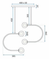 Lampada A Sospensione Sfere Di Vetro APP639-4CP Oro