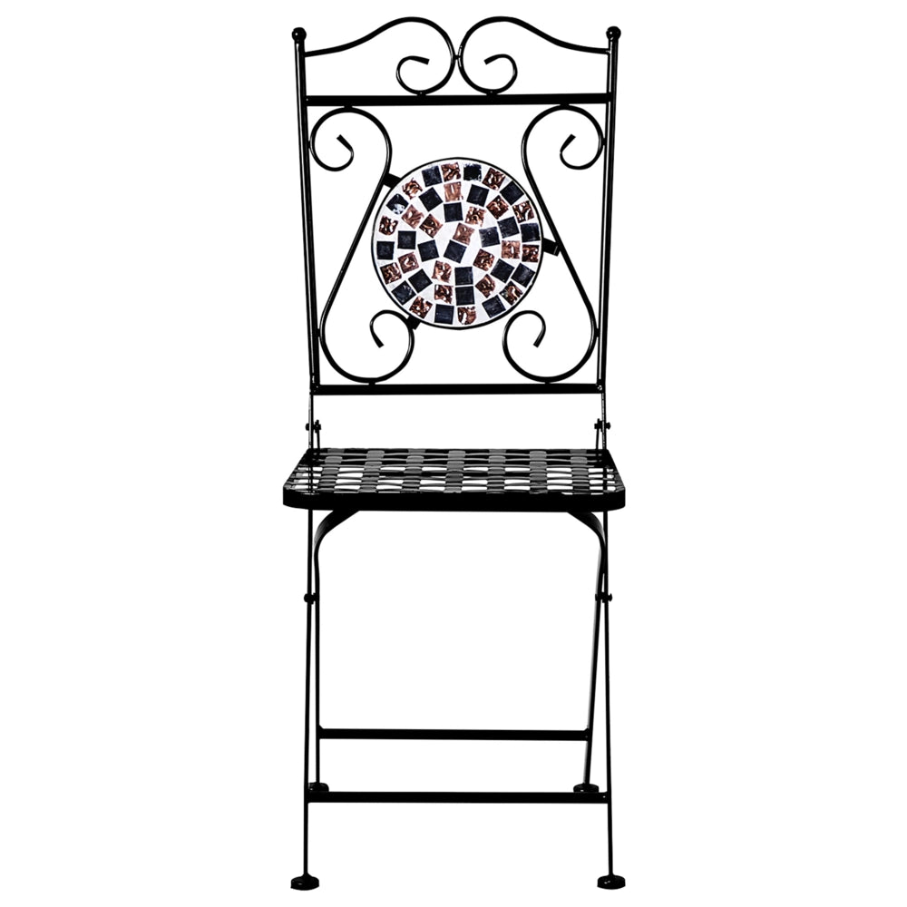 Set da balcone tavolo e sedie da giardino in metallo nero stile vintage