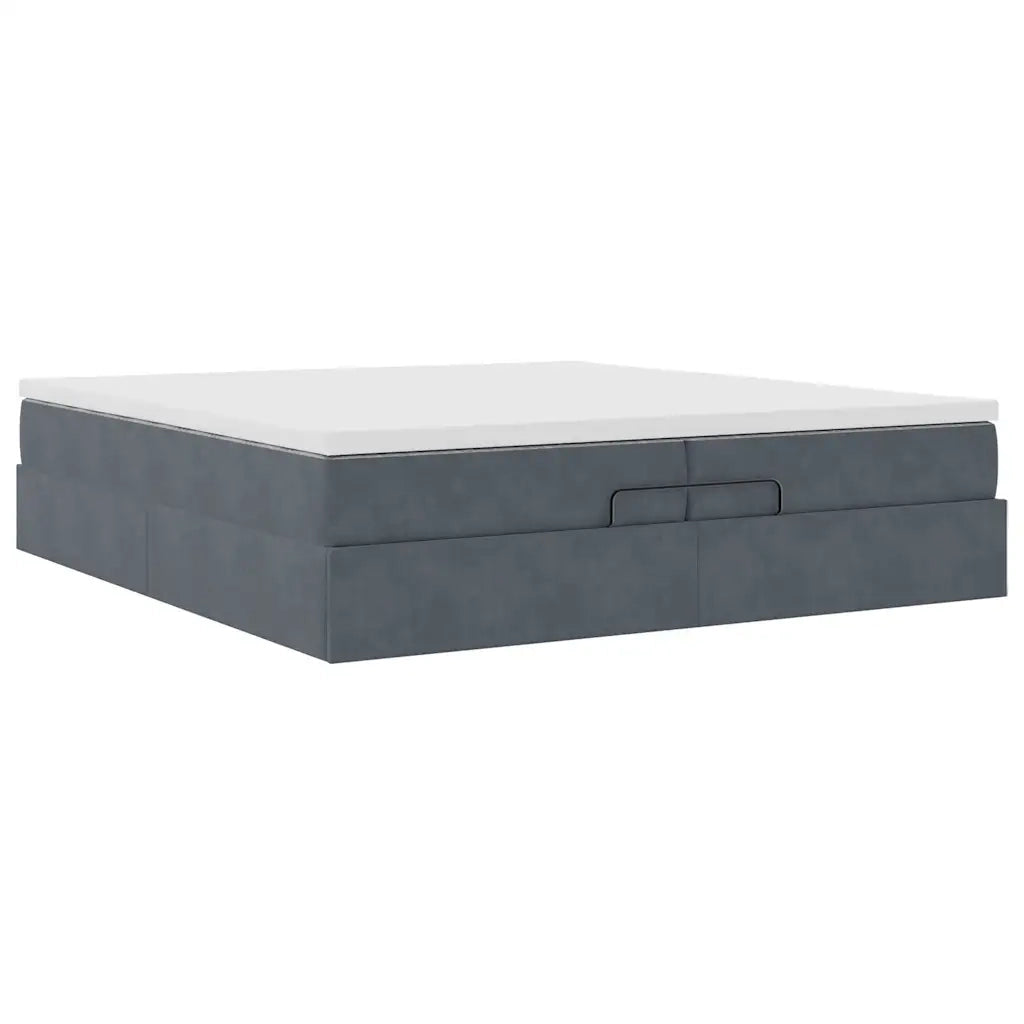 Struttura Letto Pouf con Materassi 200x200 cm Velluto 3311208