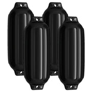 Set di 4 parabordi resistenti ai raggi UV 40 x 11,5 cm protezione ottimale design classico PVC nero 20_0019480