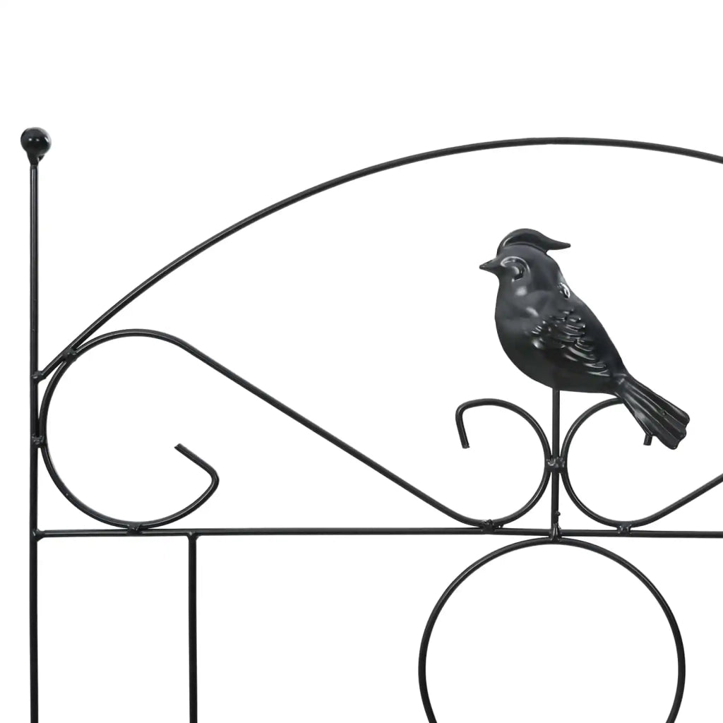 Recinzione per Giardino 3 pcs Nero 110 x 40 cm Acciaio 42021362