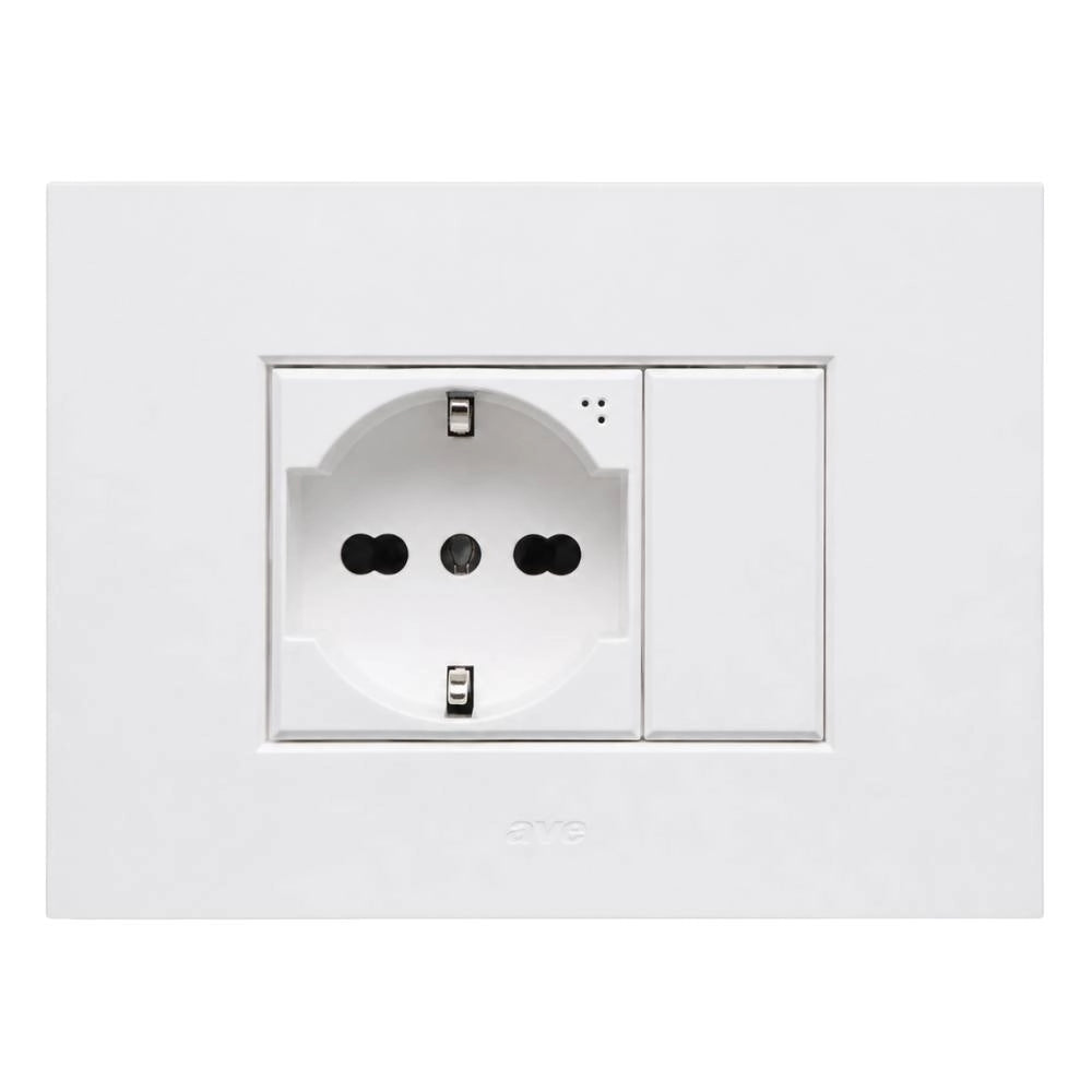 Placa in tecnopolimero smart easy s44 per serie civile *** colore bianco opaco, numero posti 3 moduli, confezione 1
