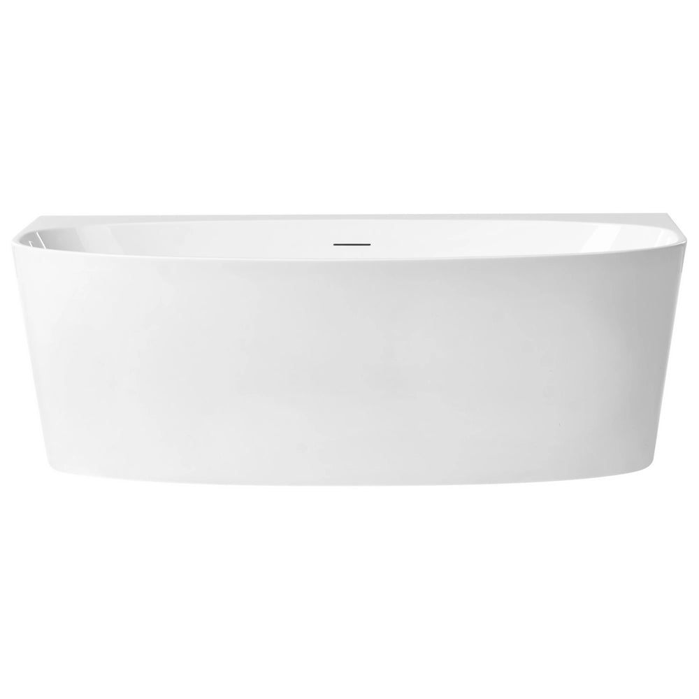 Vasca da bagno in acrilico ovale a filo parete 170 x 80 cm Bianca stile moderno