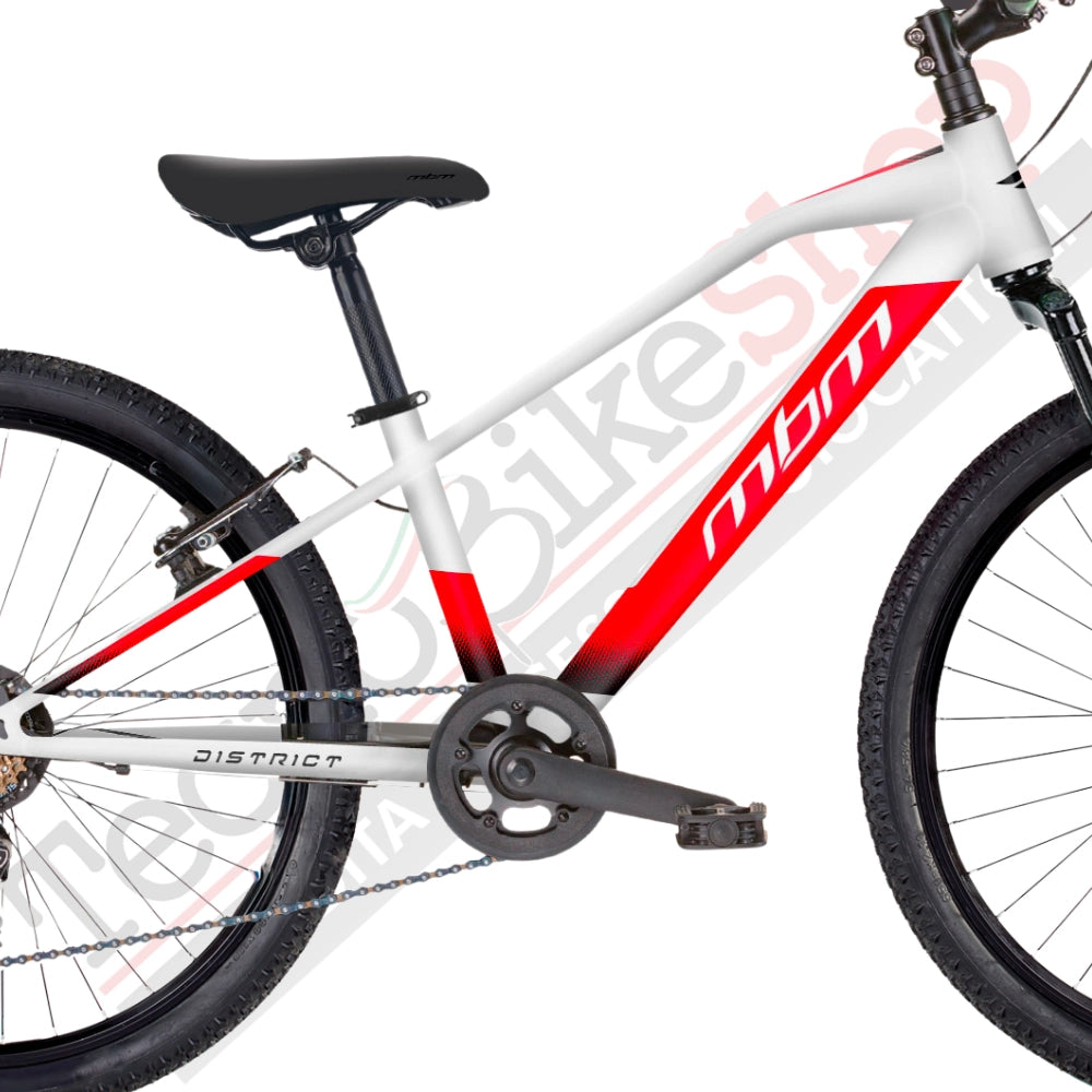 Bicicletta MTB da Ragazzo MBM District 24" con Cambio 7 Velocità-Bianco