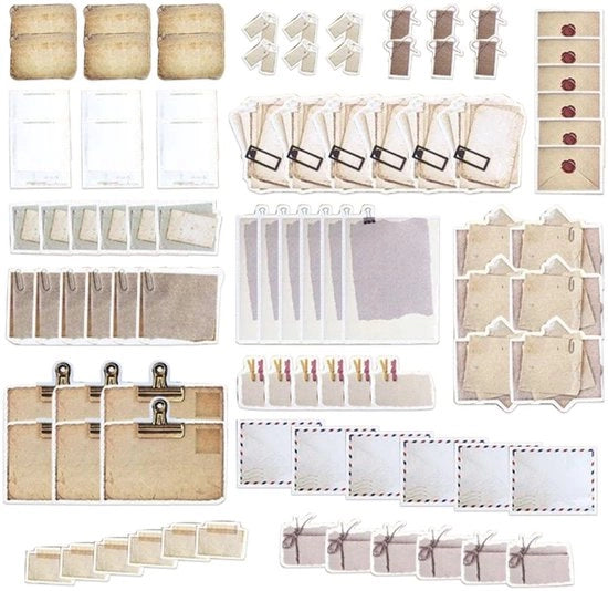Etichette per Notebook - 90 fogli - Etichette Retro - Etichette Descrivibili - Etichette in Pergamena - Materiale Waterdipinto PVC - Adatte per libri e album fotografici