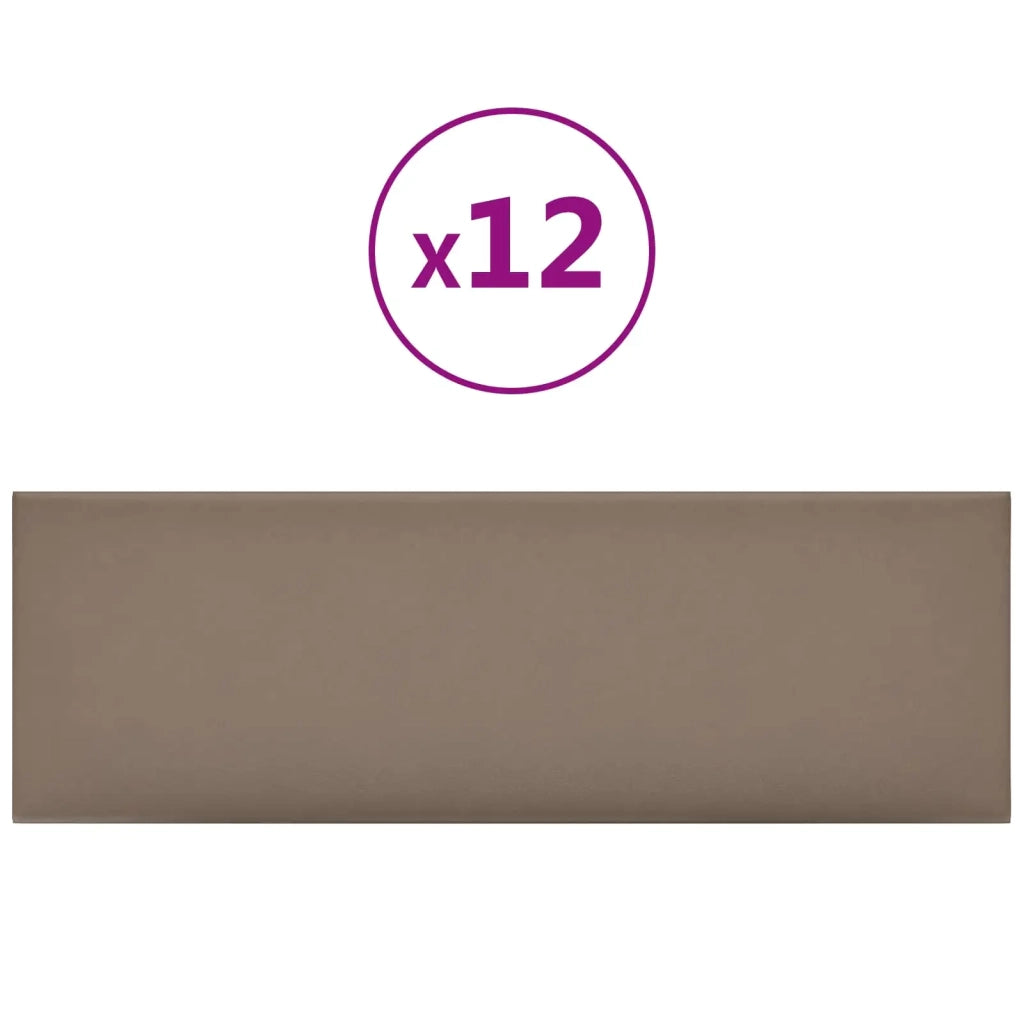 Testiera da Parete 12 pcs Cappuccino 90 x 30 cm Tessuto 4008372