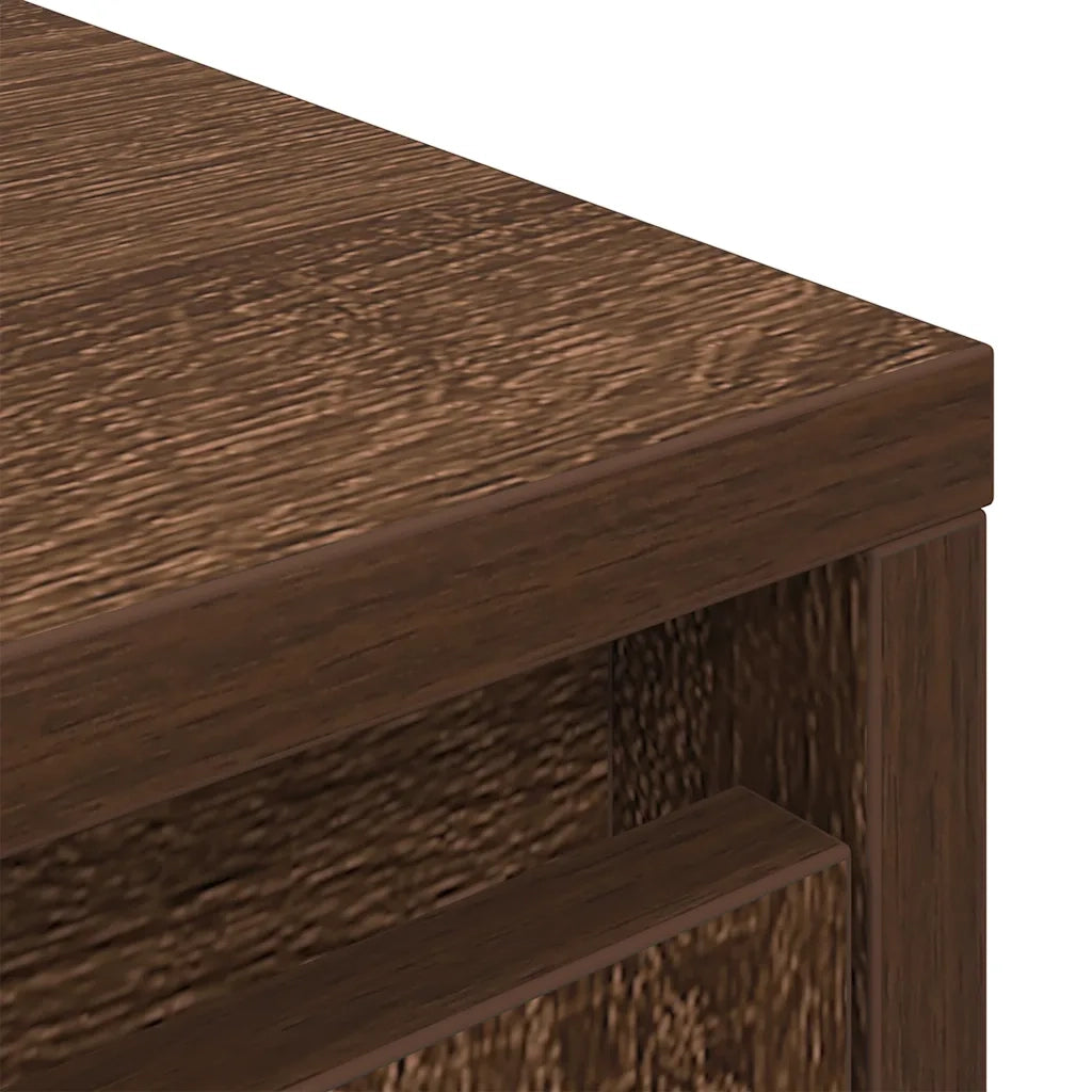 Credenza Rovere Marrone 29,5x34x119,5 cm in Legno Multistrato 861658